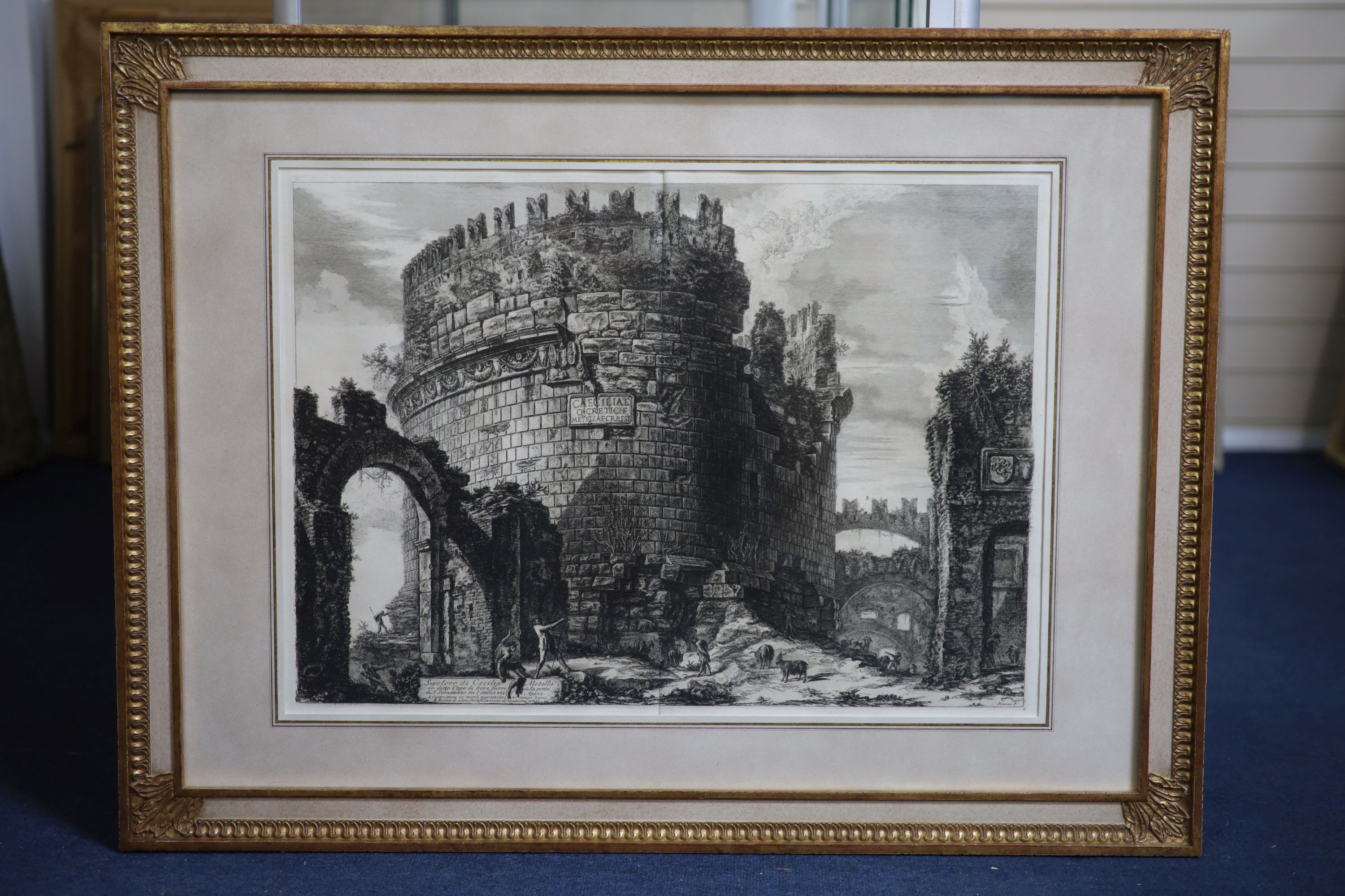 Giovanni Battista Piranesi (1720-1778), Sepolero di Cecilia Metalla, from Views of Rome, 1762, etching, 45 x 62.5cm